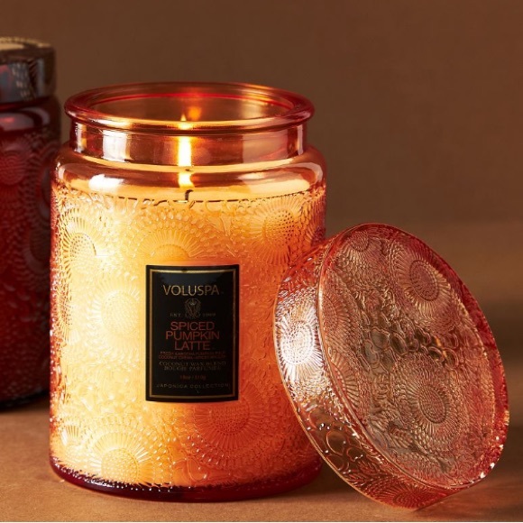 Spiced Pumpkin Latte Glass Candle - Picture 1 of 6